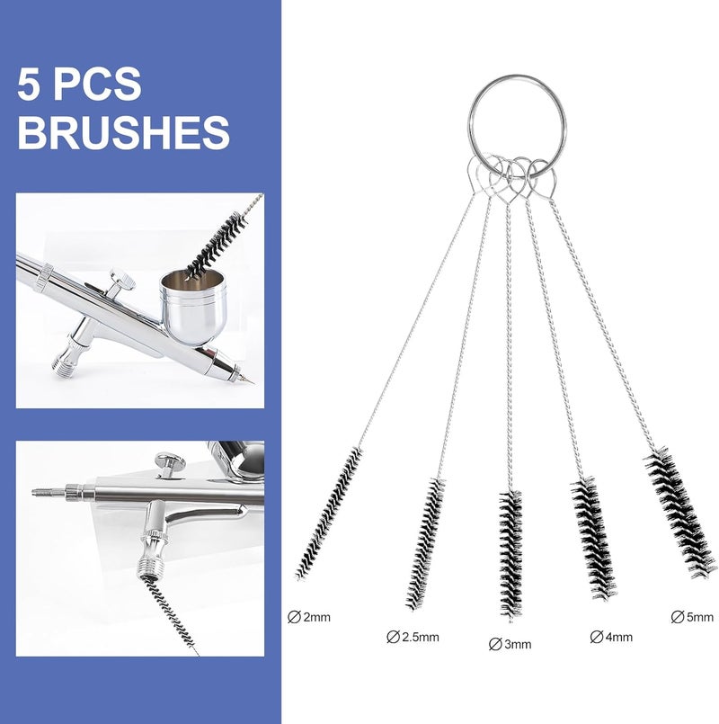 ECuoPix Airbrush Cleaning Kit, Airbrush Cleaner for Spray Paint Airbrush Cleaning, 16PCS Airbrush Accessories with 10 Cleaning Needles, 5 Cleaning Brushes and 1 Sharp Pick Needle - Image 3